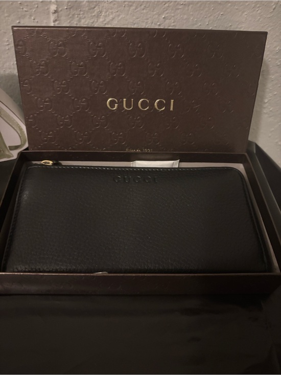 Gucci Handbags - Gucci Navy Blue Leather Zip Wallet with Gold Zipper AUTHENTIC RETAIL $1850